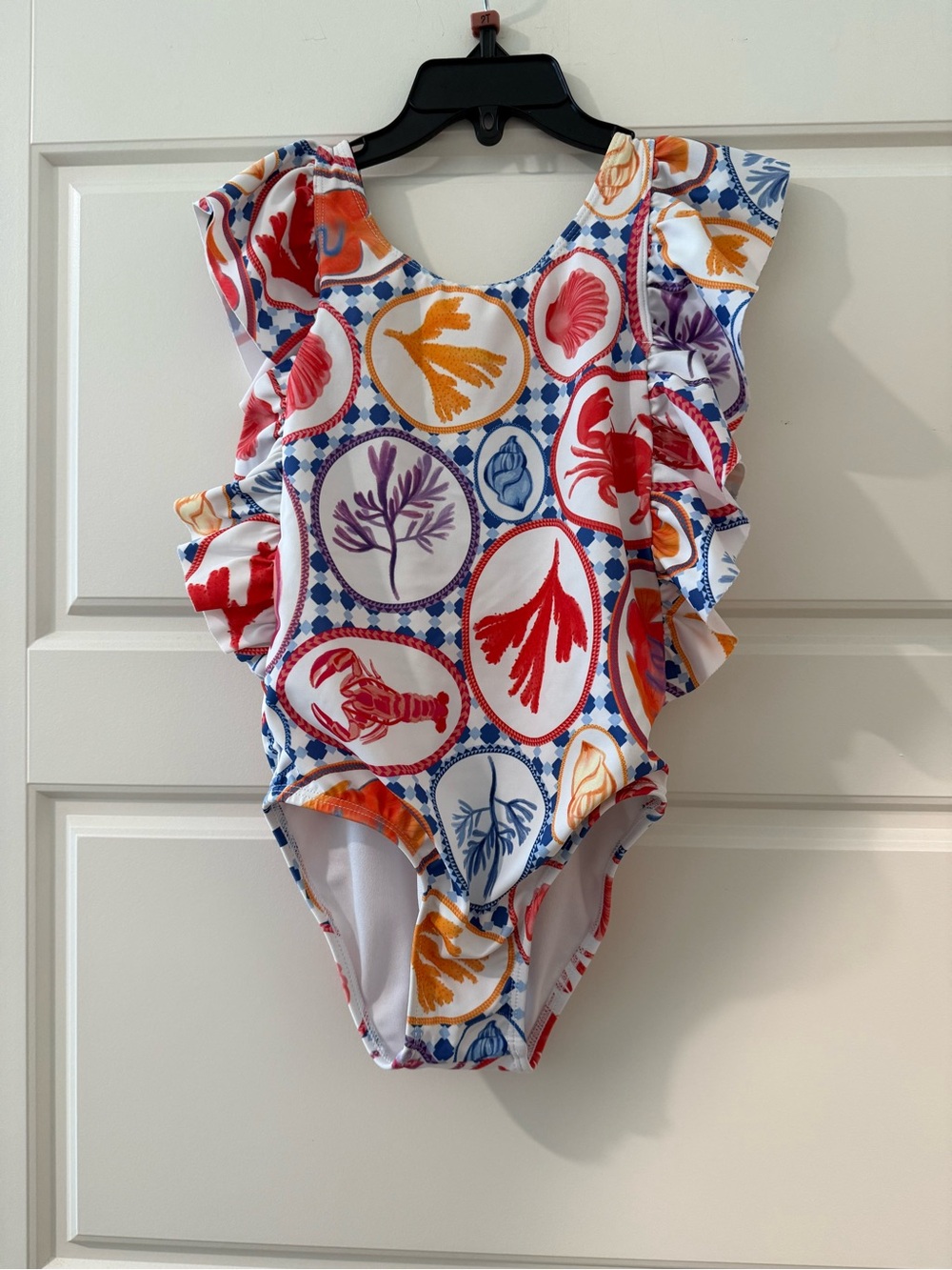 Janie and Jack Multicolor Seashell Ruffle One-Piece Swimsuit